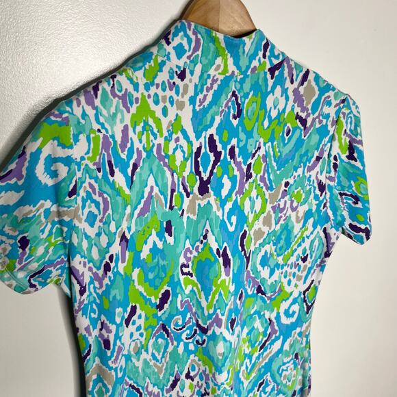 Ibkul Short Sleeve Dress Womens Small Blue Quarter Zip Sun Protectant Pockets - Picture 7 of 11